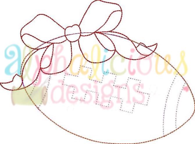 Football with Bow-Triple Bean