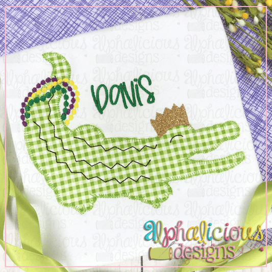 Gator with Crown and Beads-blanket