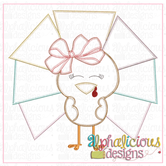 Geometric Turkey with Bow - Blanket