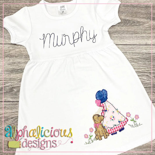 Girl with Pup-Triple Bean