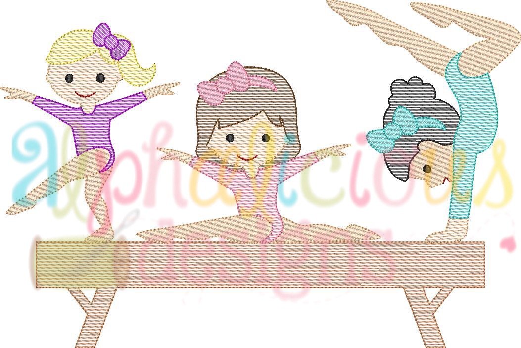 Gold Medal Gymnastics Girls - TIAR - Sketch