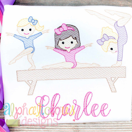 Gold Medal Gymnastics Girls - TIAR - Sketch