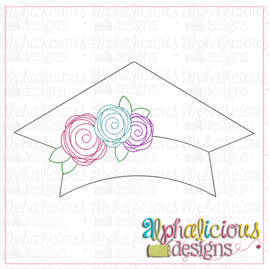 Graduation Hat with Flowers-Triple Bean