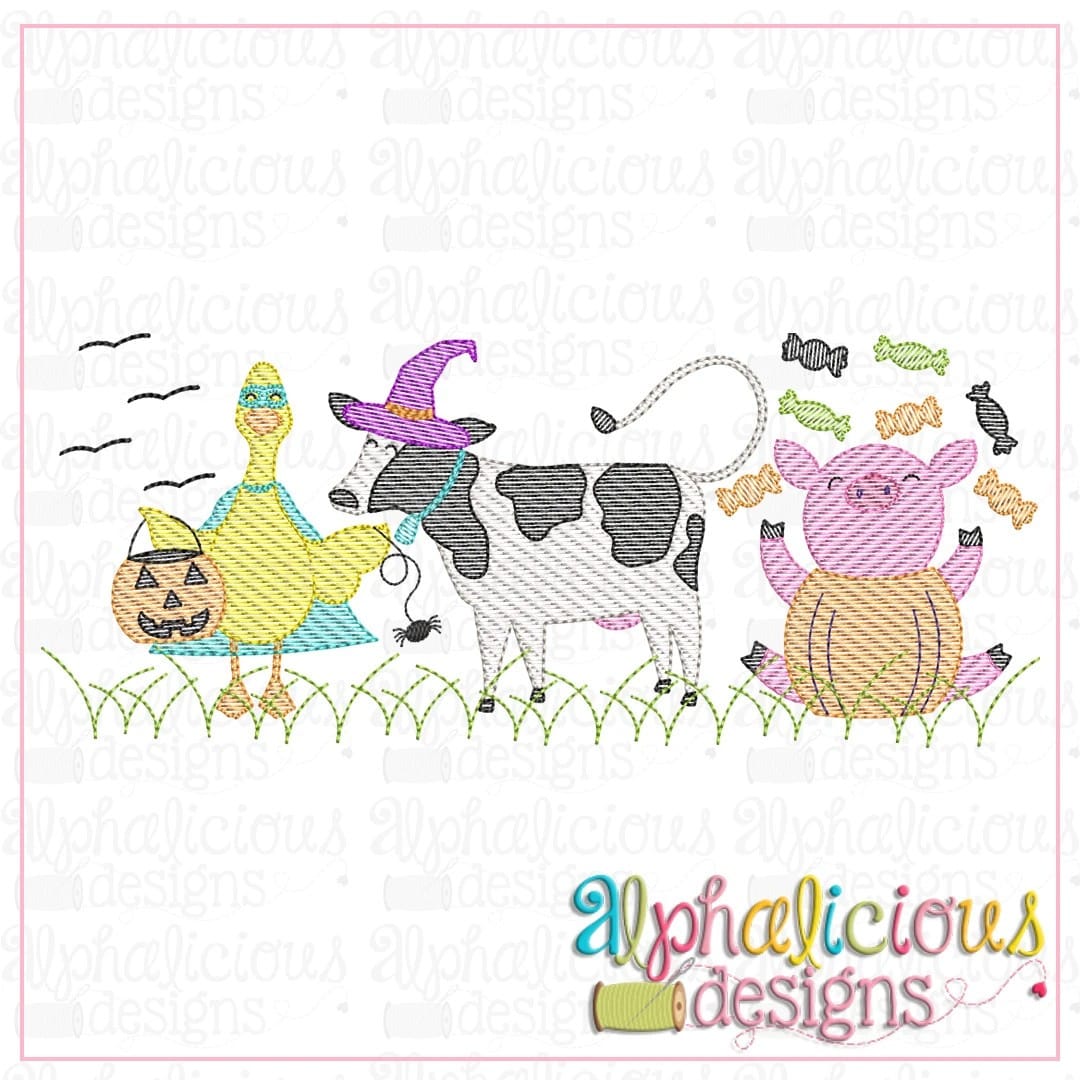 Halloween Farm Animals-Sketch