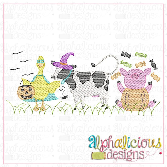 Halloween Farm Animals-Sketch
