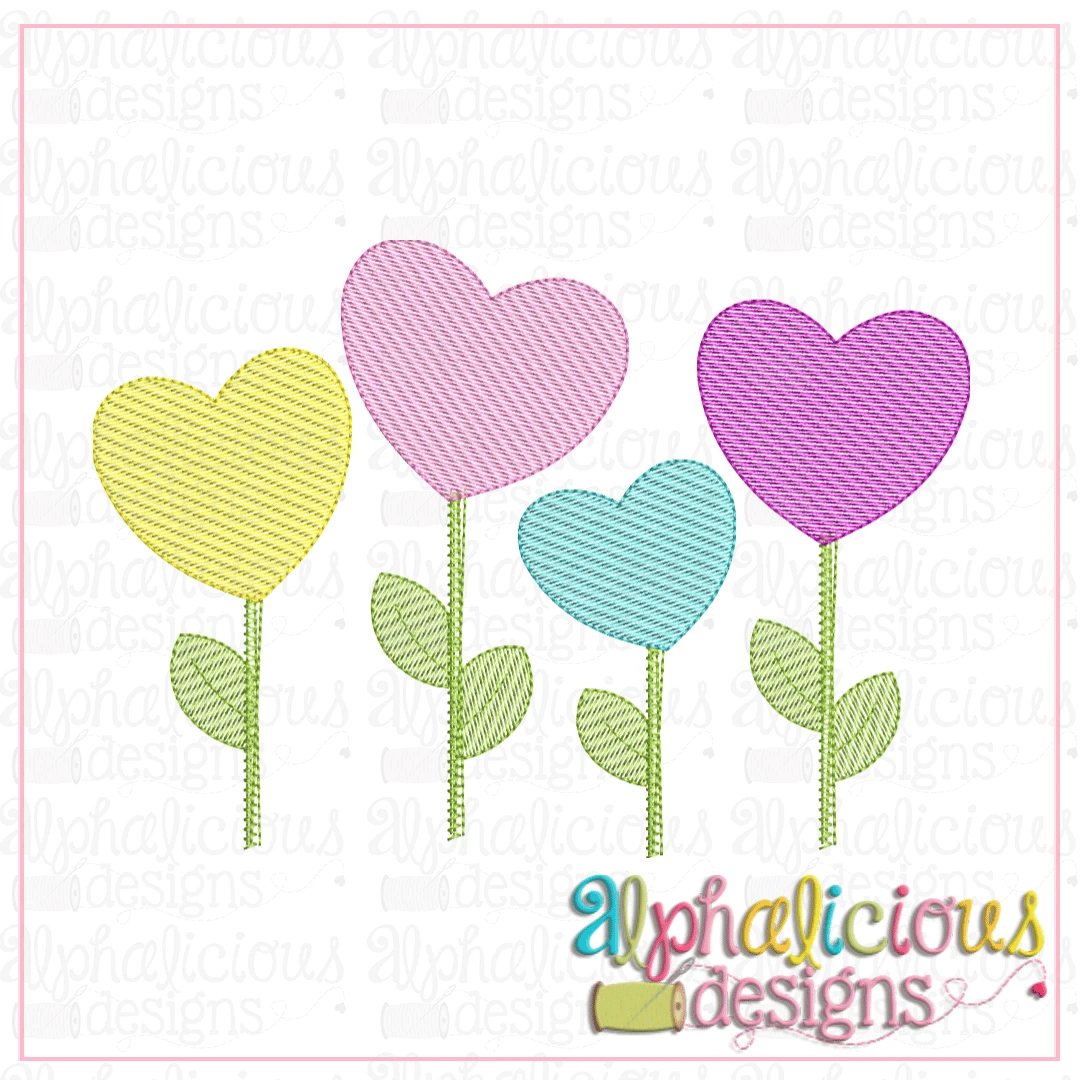 Happy Heart Flowers-sketch