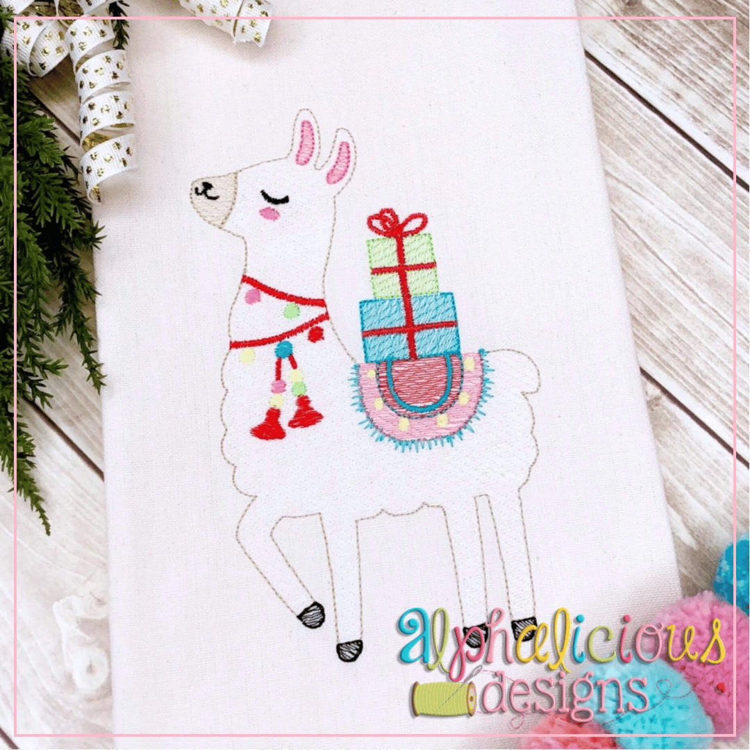 Holiday Llama-Sketch