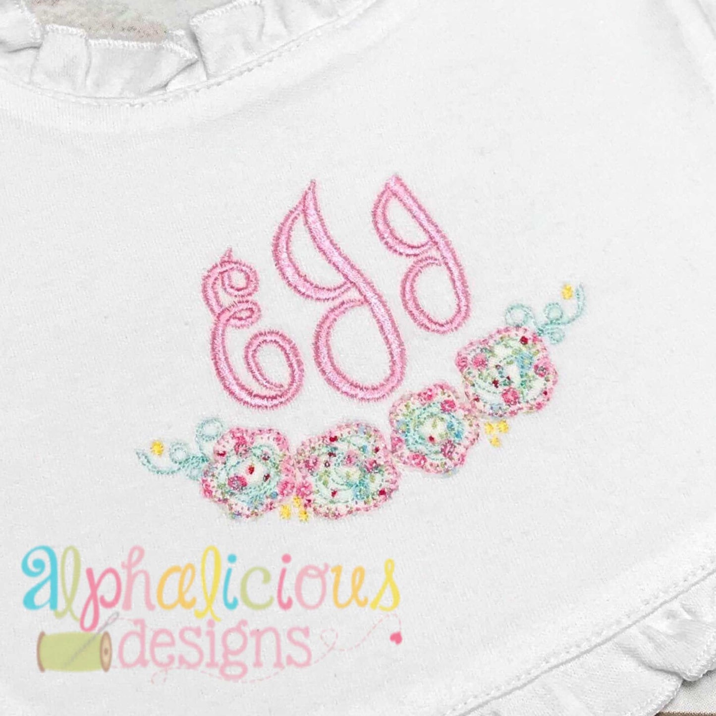 Floral Applique Swag-Blanket