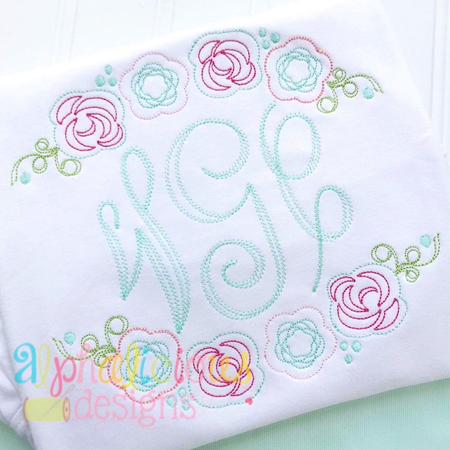 Floral Applique Swag- Triple Bean