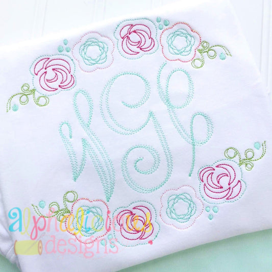 Floral Applique Swag- Triple Bean