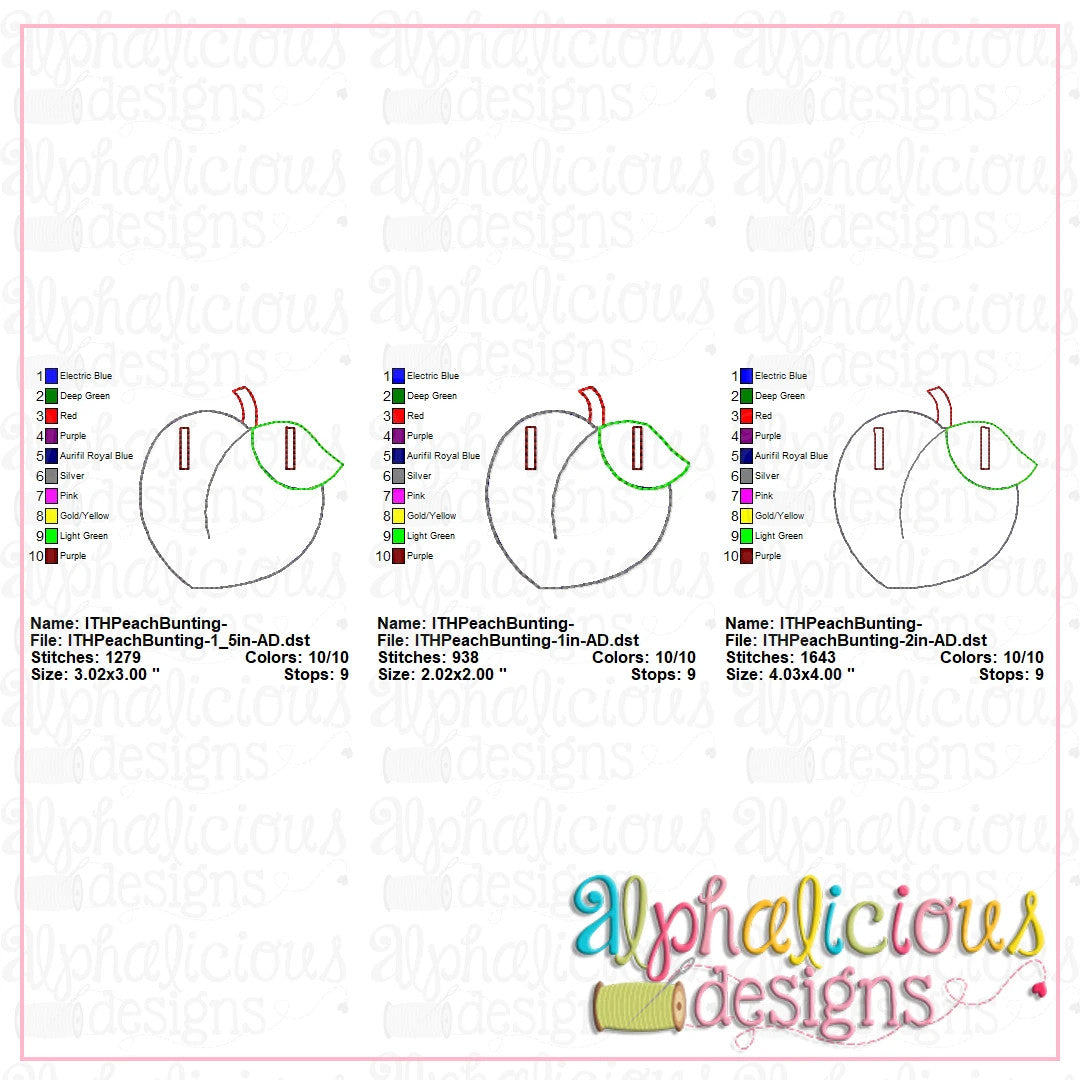 Peach Bunting-In-the-Hoop