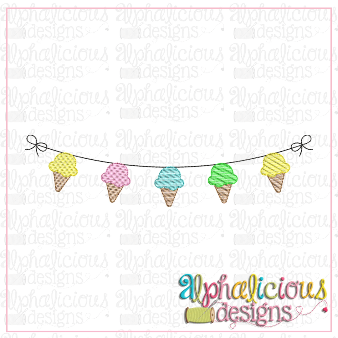 Ice Cream Bunting-Sketch