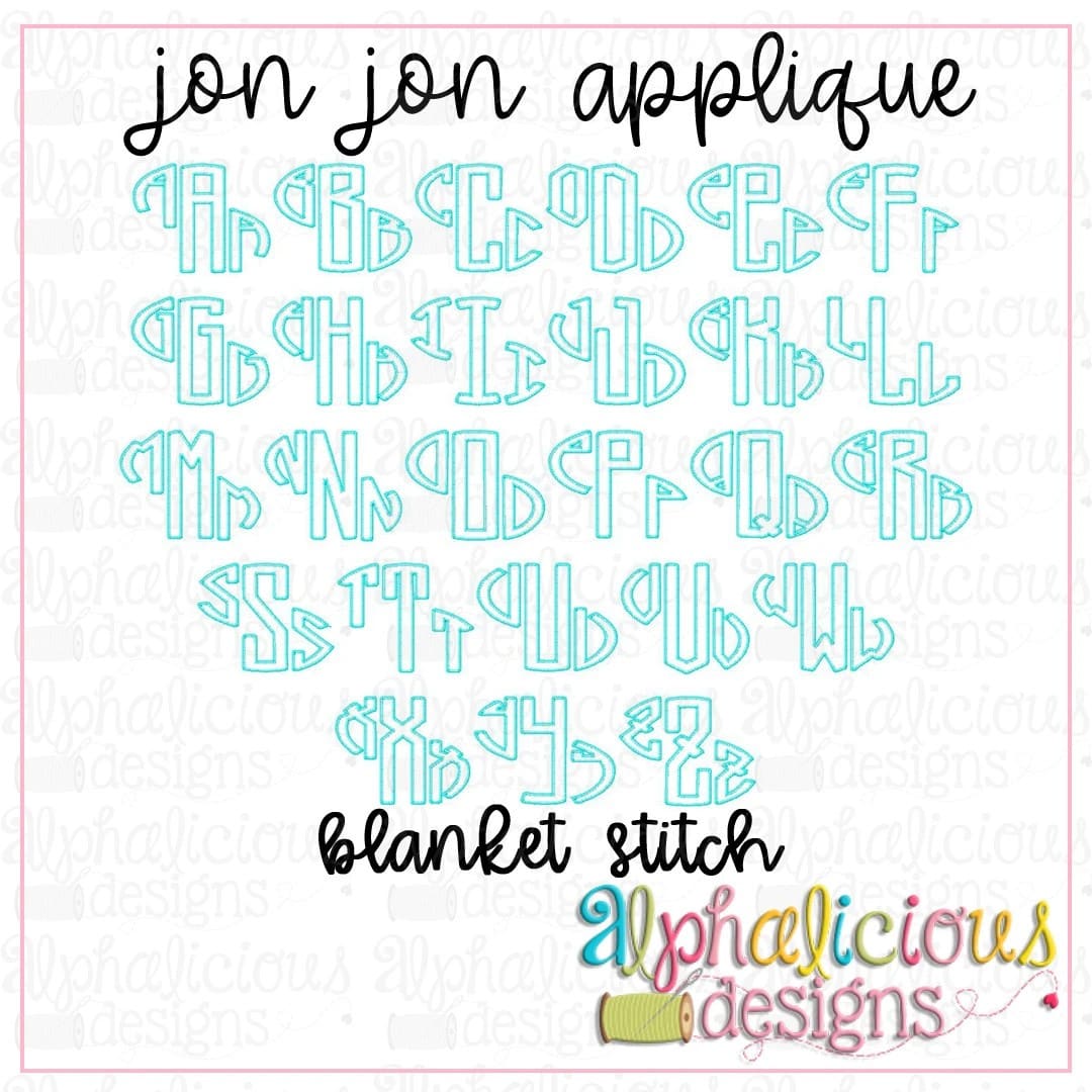 Jon Jon Applique Monogram Font-Blanket