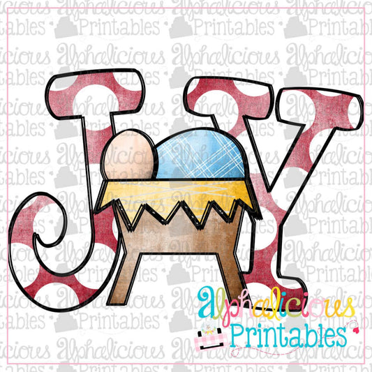 JOY Nativity with dots-Printable