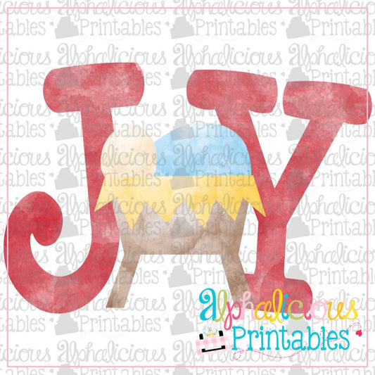 JOY Nativity Watercolor-Printable