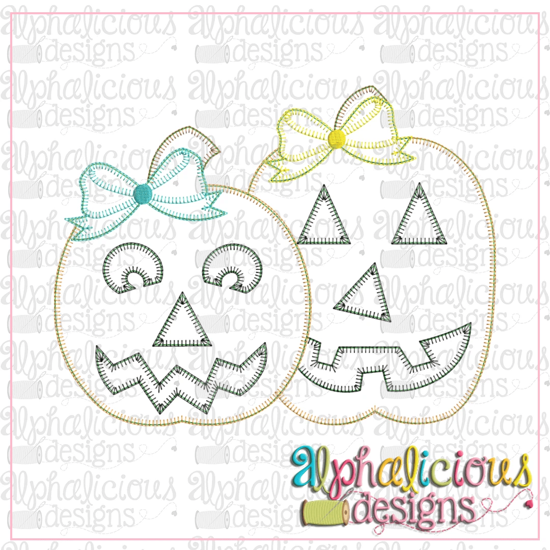 Jack-O-Lantern with Bow Pair- Blanket