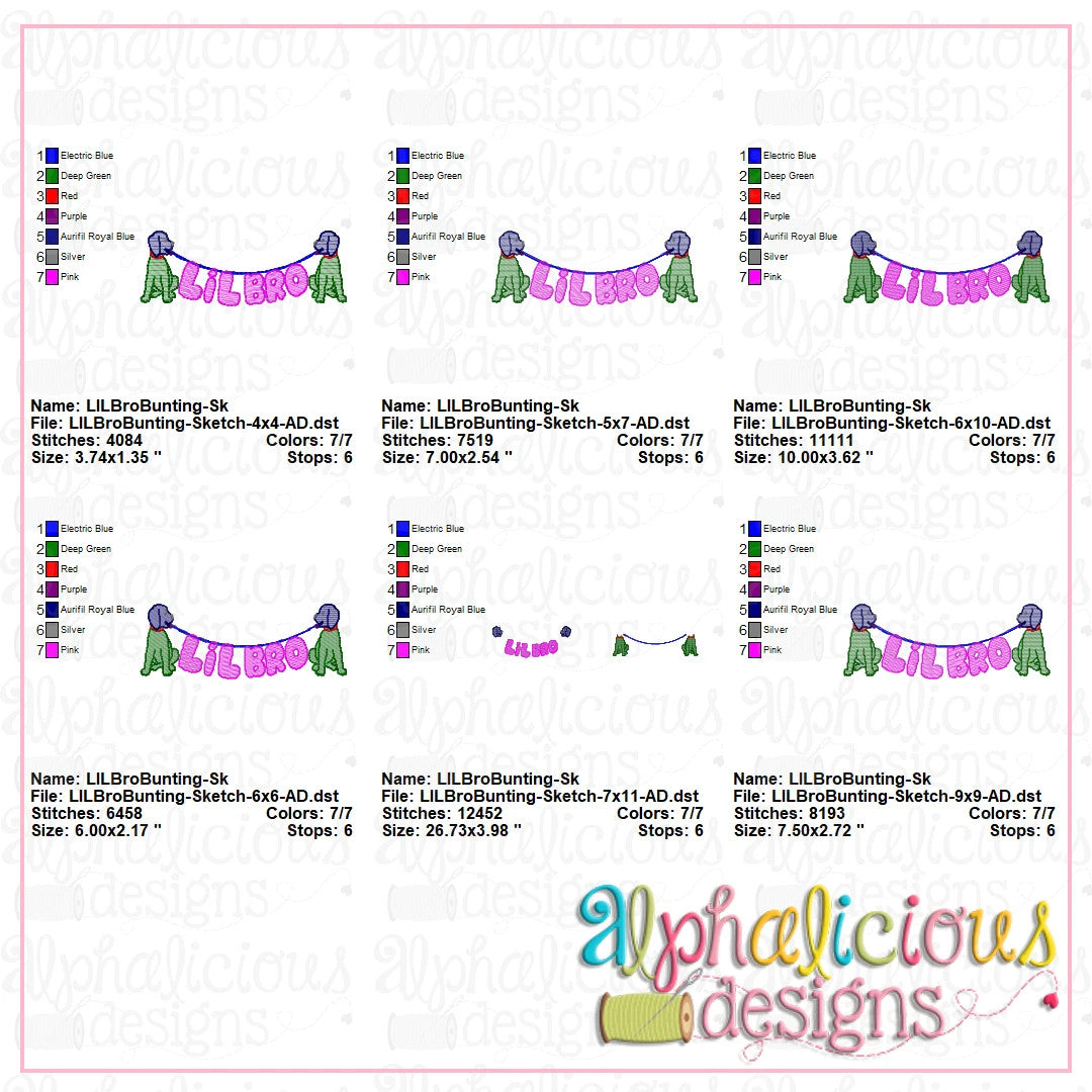 Lil Bro Pup Bunting-Sketch