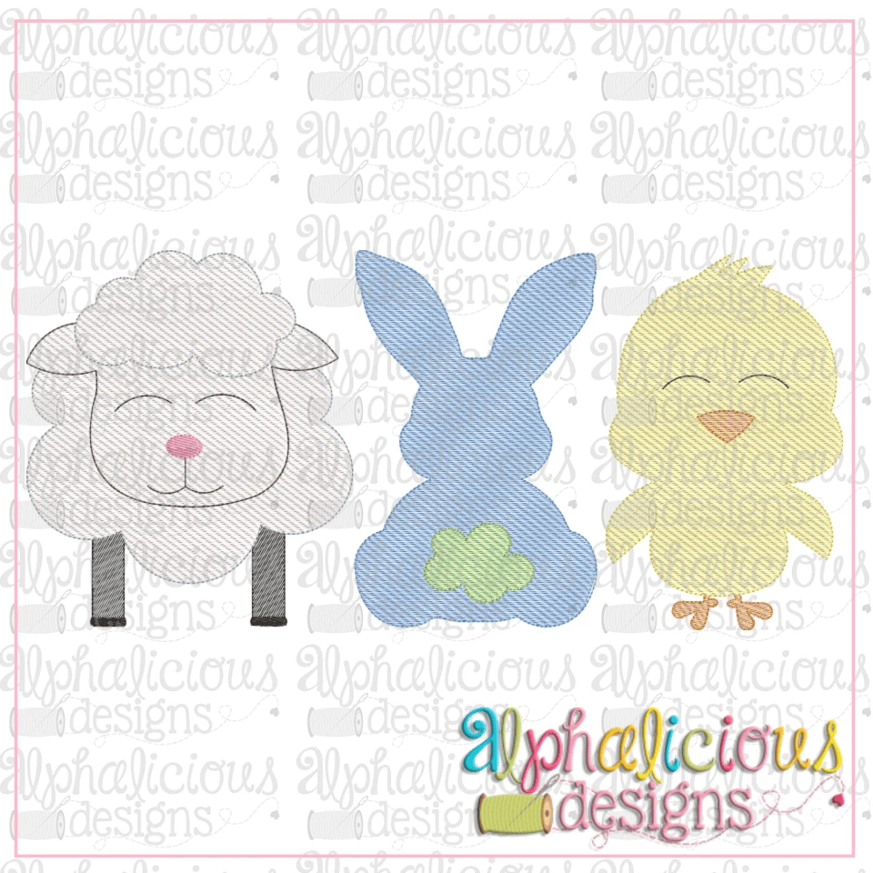 Lamb-Bunny-Chick Three In A Row-Sketch