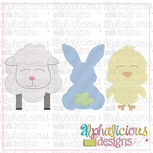 Lamb-Bunny-Chick Three In A Row-Sketch