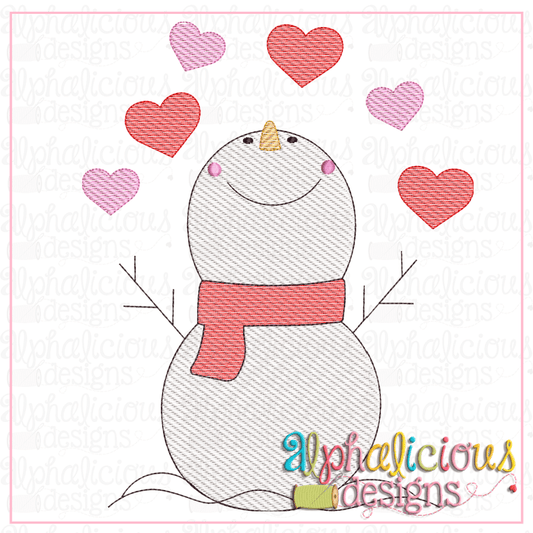 Snowman with Hearts- Sketch