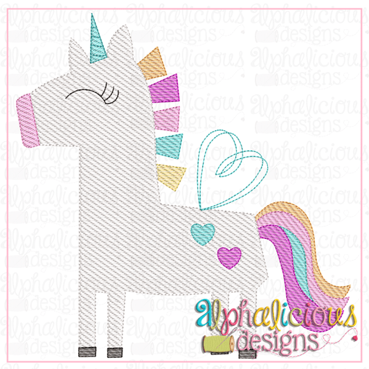 Happy Heart Unicorn- Sketch