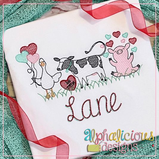 Farm Animals- Valentine's- TIAR - Sketch