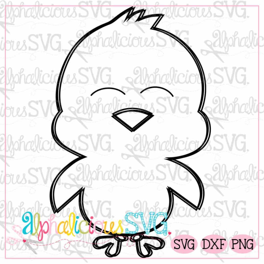 Little Chick-Black Line -SVG