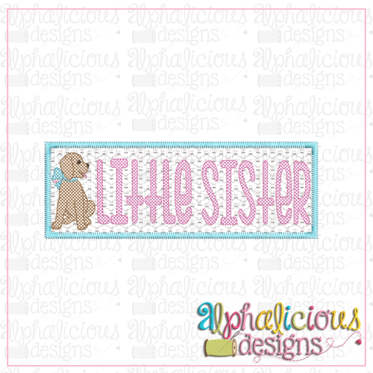 Little Sister with Pup Faux Smock