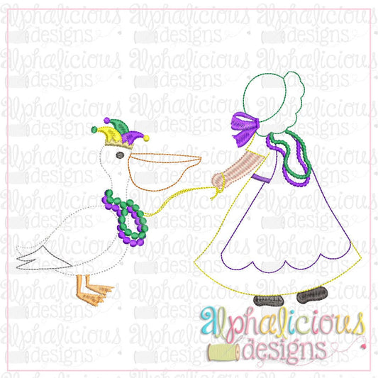 Mardi Gras Pet Pelican-Triple Bean-Girl