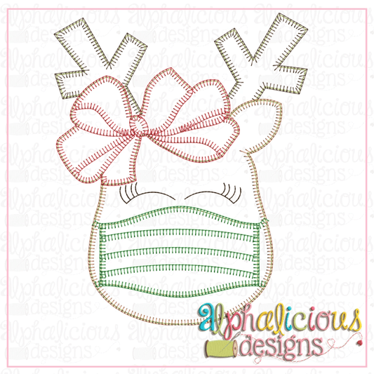 Masked Reindeer with Bow -Blanket