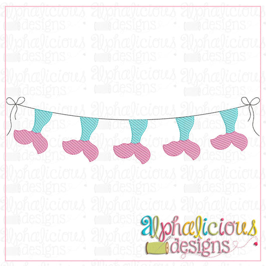 Mermaid Fin Bunting-Sketch