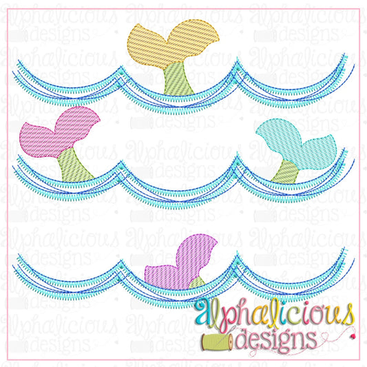 Mermaid Fins in Waves-Sketch