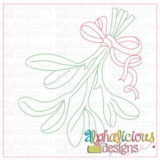 Mistletoe with Ribbon - Vintage Embroidery Design
