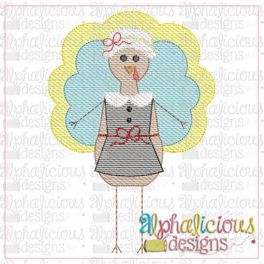 Mrs Long Leg Turkey-Sketch