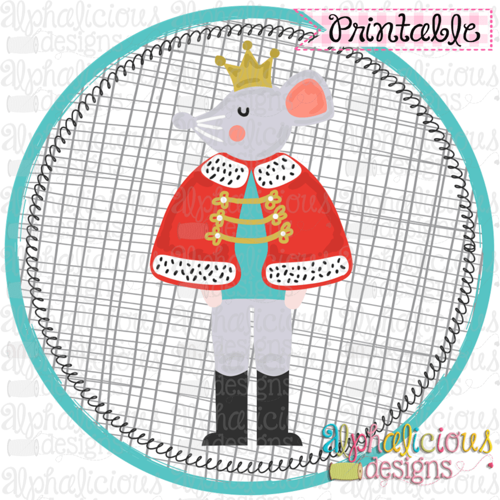 Nutcracker Mouse King In Circle-Printable