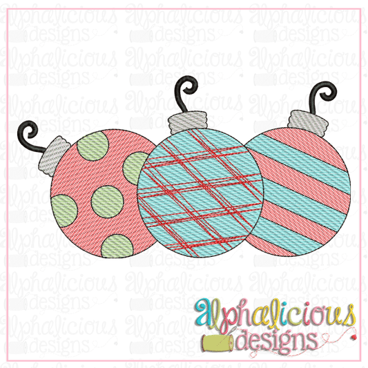 Ornaments Three in a Row - Sketch