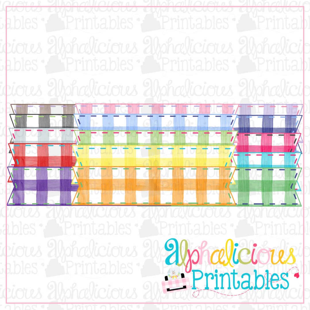 Painted Gingham Banner-Variegated-Printable