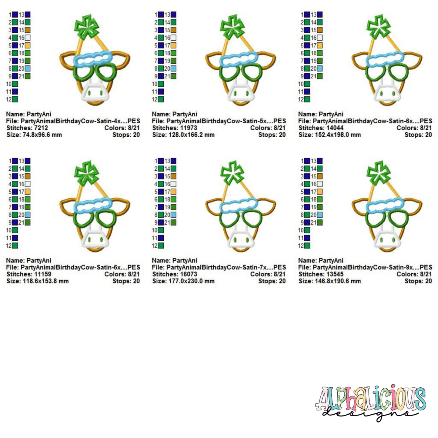 Party Animal Birthday Cow - Satin