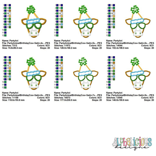 Party Animal Birthday Cow - Satin