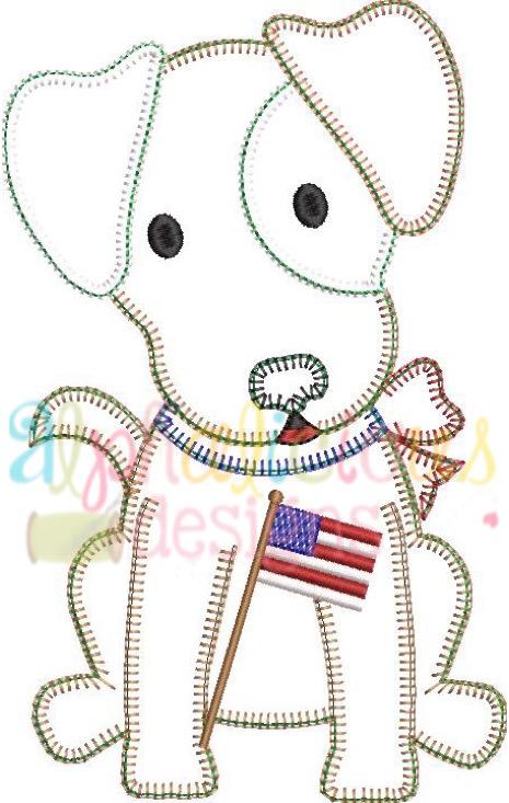 Patriotic Pup with Bow-Blanket