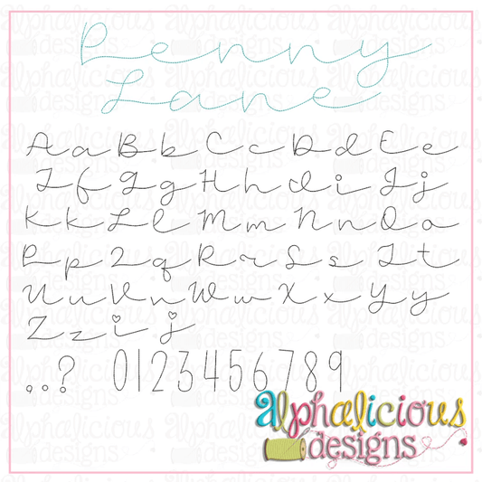 Penny Lane Floss Embroidery Font