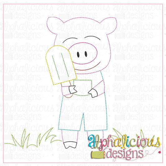 Piggie with Popsicle-Triple Bean