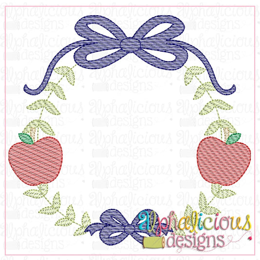 Preppy Girl Frame-Apples-Sketch