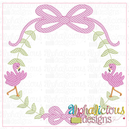 Preppy Girl Frame-Flamingos-Sketch