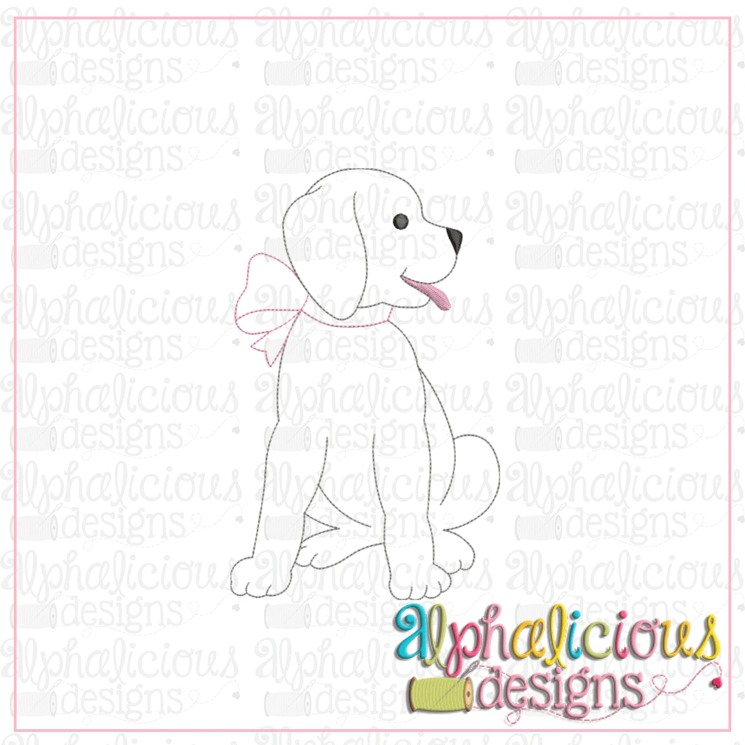 Pup with Bow-Triple Bean