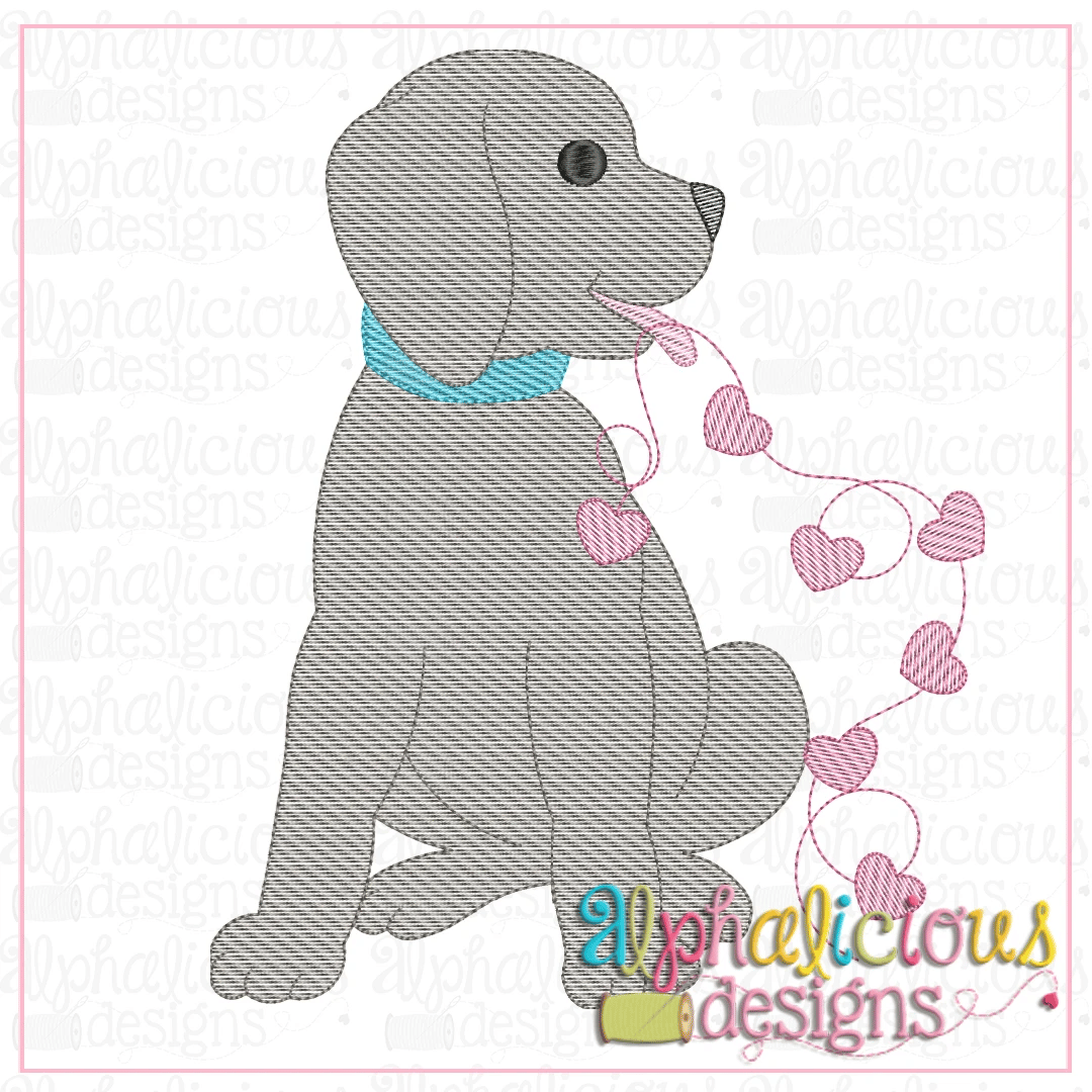 Pup with Hearts-Sketch