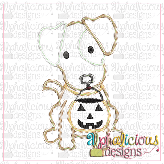 Pup with Pumpkin- Zig Zag