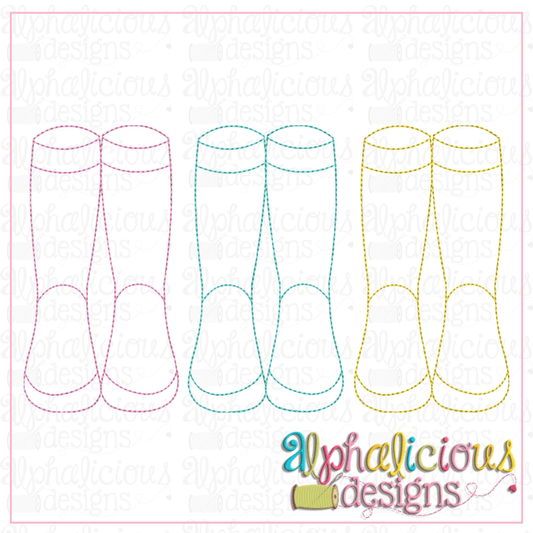 Rain boots Three In A Row-Triple Bean