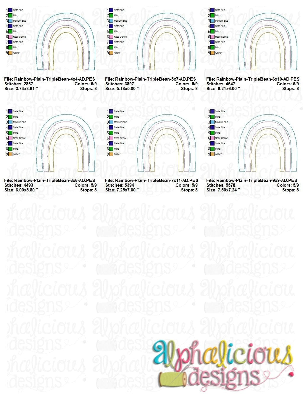 Rainbow - Plain - Triple Bean