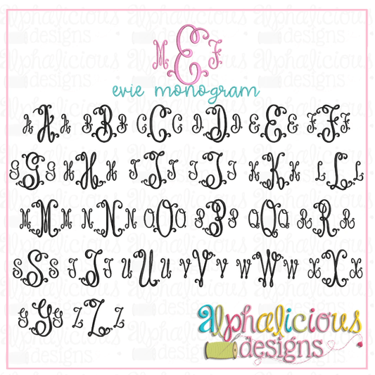 Evie Monogram Embroidery Font